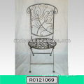 Antique Black Wrought Iron Folding Chair